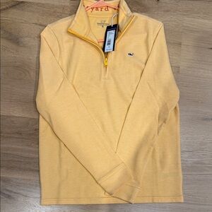 Vineyard Vines Light Yellow Quarter-Zip Pullover